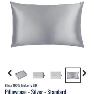 Blissy Silver Silk Pillowcase